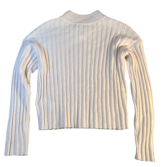 Madewell XS Wool Blend Ribbed Sweater Ivory Fair Trade - Picture 7 of 8